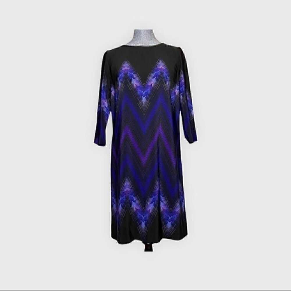 Tahari ASL purple long sleeve dress